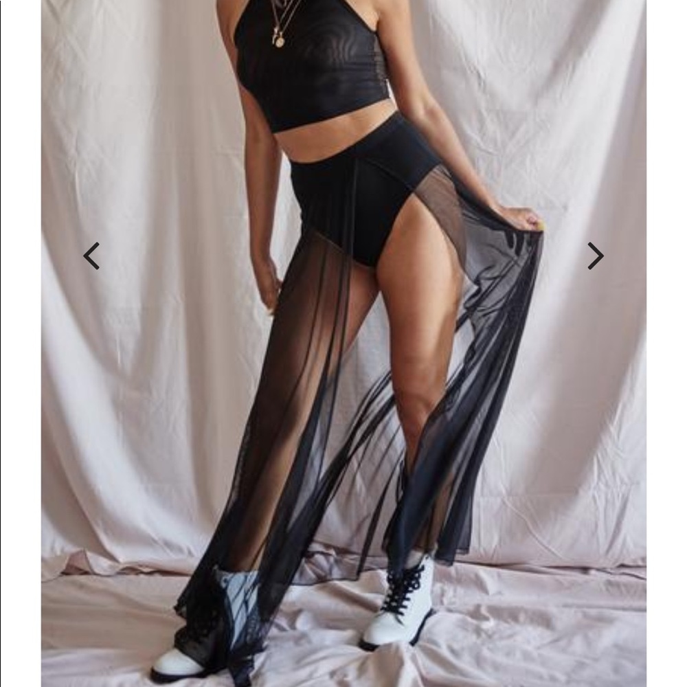 Candy Collection - Black/Purple Fringe Skirt
